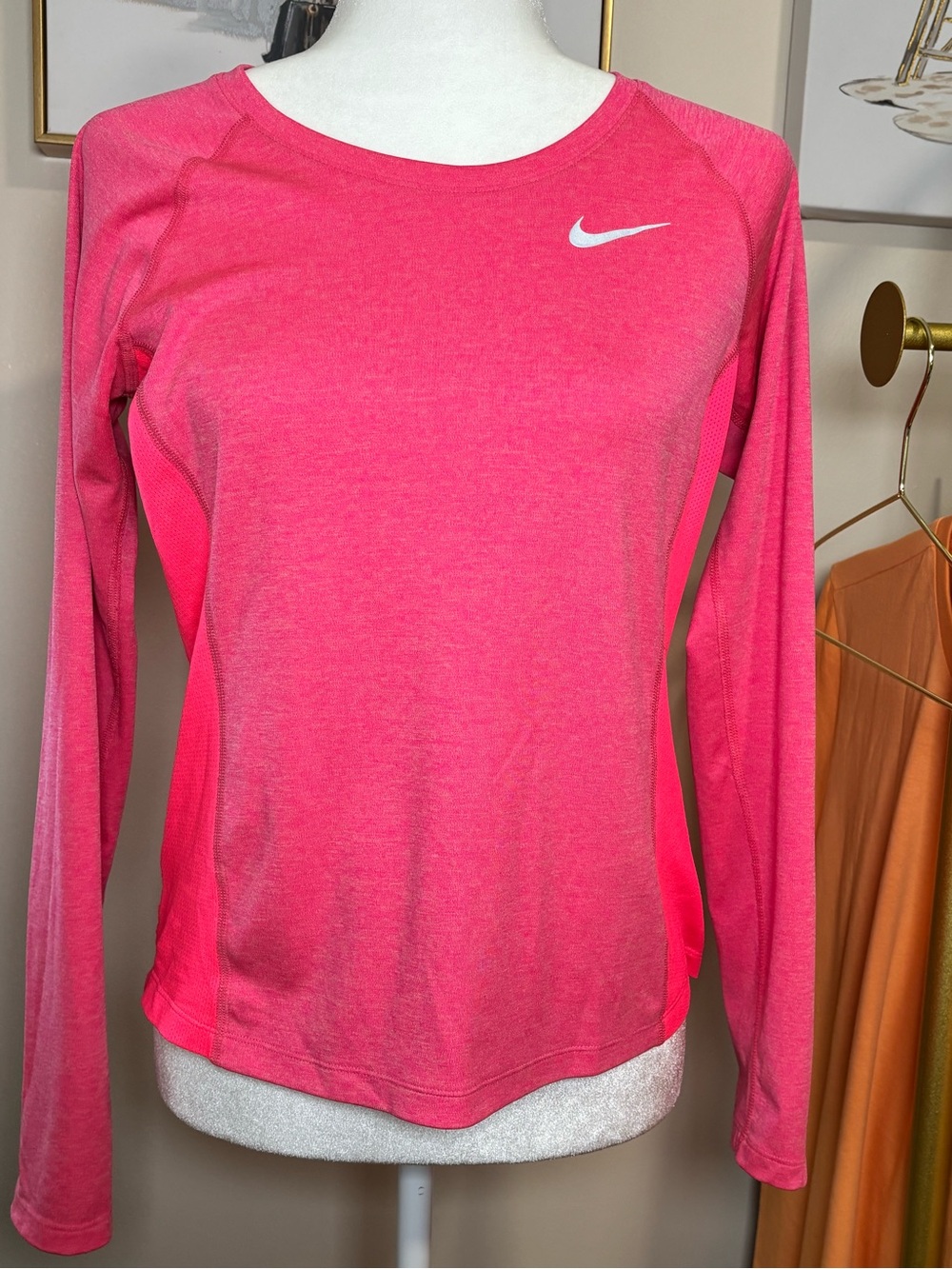 Nike Running Dri-FIT Pink Long Sleeve Running Top Size M